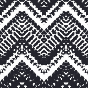 Abstract Ikat-Inspired Geometric Textile Print in Black and White