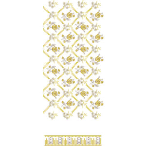 Diamond Floral Vine All-Over Jaal Embroidery Design