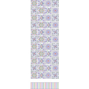 Multicolor Ornamental Square Tile All-Over Jaal Embroidery Design