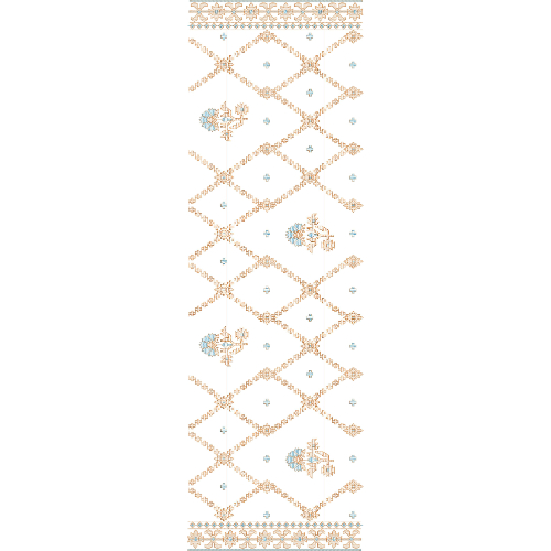 Diamond Lattice Floral Buta All-Over Jaal Embroidery Design