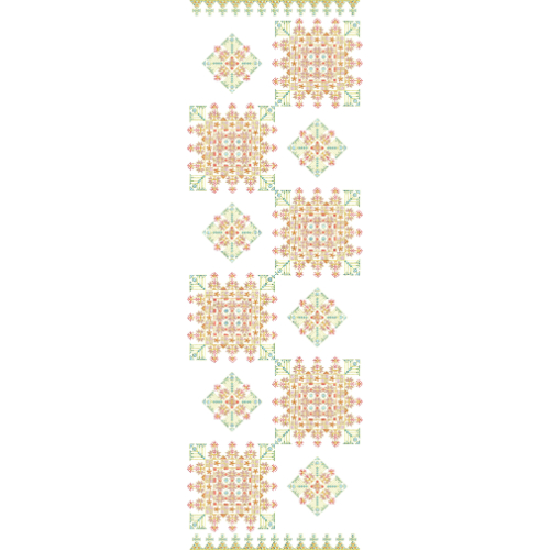 Geometric Floral Medallion with Diamond Accent All-Over Jaal Embroidery Design