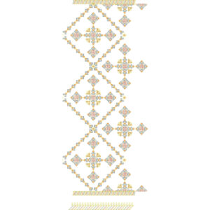 Geometric Cross Diamond All-Over Jaal Embroidery Design