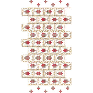 Ornamental Frame with Central Geometric Motif All-Over Jaal Embroidery Design