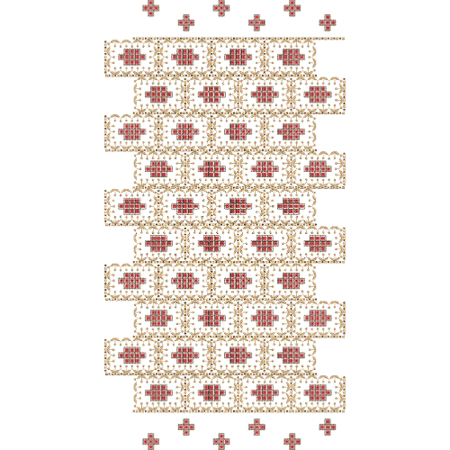 Ornamental Frame with Central Geometric Motif All-Over Jaal Embroidery Design
