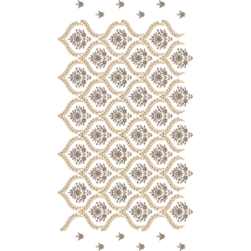 Scalloped Diamond Floral Medallion All-Over Jaal Embroidery Design