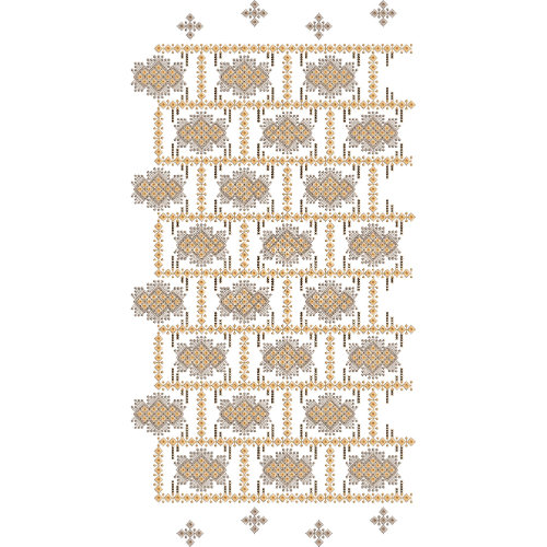 Geometric Ornamental Frame All-Over Jaal Embroidery Design