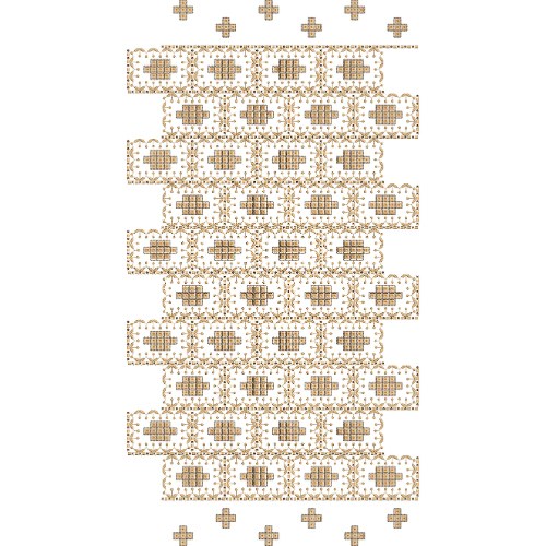 Classic Ornamental Frame with Central Block All-Over Jaal Embroidery Design