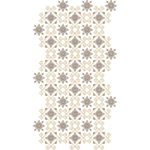 Ornamental Diamond Trellis Floral All-Over Jaal Embroidery Design