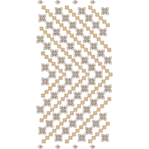 Diagonal Geometric Stripe with Floral Star All-Over Jaal Embroidery Design