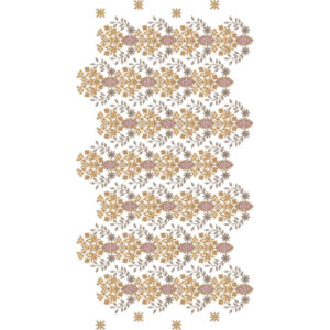 Ornamental Floral Cluster Stripe All-Over Jaal Embroidery Design