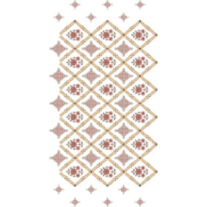 Floral Medallion Diamond Grid All-Over Jaal Embroidery Design