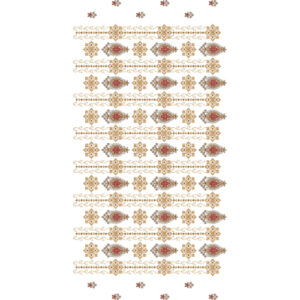 Ornamental Medallion and Geometric Stripe All-Over Jaal Embroidery Design