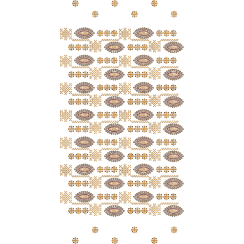 Ornamental Oval Medallion with Geometric Fill All-Over Jaal Embroidery Design