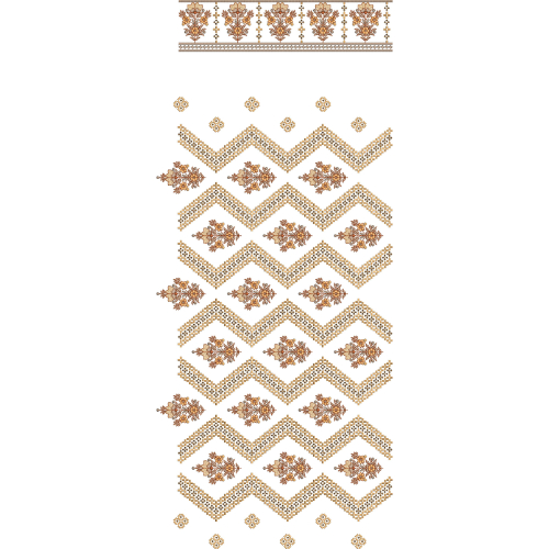 Chevron Floral Motif All-Over Jaal Embroidery Design