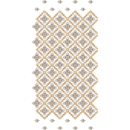 Ornamental Floral Diamond Trellis All-Over Jaal Embroidery Design