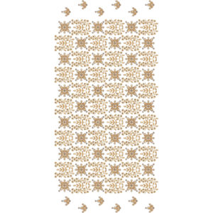 Ornamental Floral Scroll and Star All-Over Jaal Embroidery Design