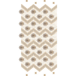 Chevron Lattice with Floral Medallion All-Over Jaal Embroidery Design