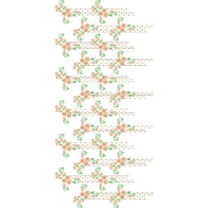 Horizontal Linear Floral Spray All-Over Jaal Embroidery Design