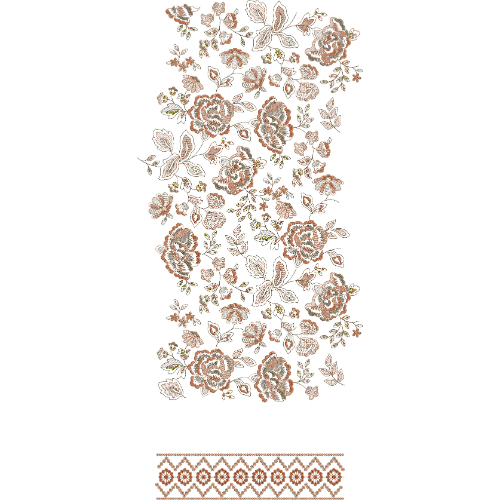 Romantic Rose Bouquet All-Over Jaal Embroidery Design