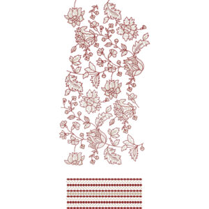 Outline Floral Vine All-Over Jaal Embroidery Design