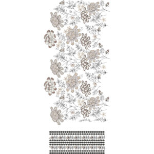 Flowing Floral Spray All-Over Jaal Embroidery Design with Coordinated Border