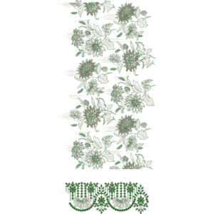 Contemporary Floral Motion All-Over Jaal Embroidery Design with Ornamental Border