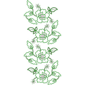 Bold Outline Floral Vine All-Over Jaal Embroidery Design