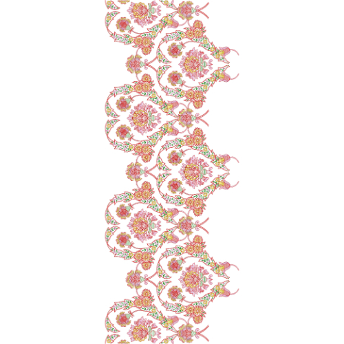 Ornamental Scalloped Floral Medallion All-Over Jaal Embroidery Design