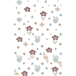 Geometric Accent Floral Motif All-Over Jaal Embroidery Design
