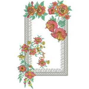 Colorful Floral Neckline Embroidery Design | Elegant Kurti Gala Embroidery Pattern