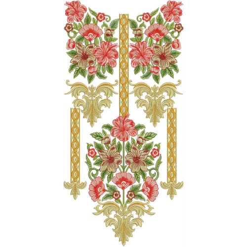 Luxury Floral Neckline Embroidery Design | Heavy Gala Embroidery Pattern for Kurti