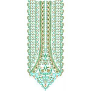 Traditional Long Neckline Embroidery Design | Elegant Kurti Gala Embroidery Pattern