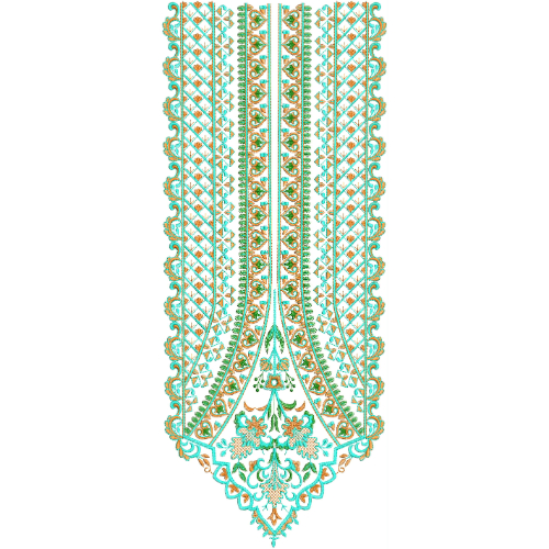 Traditional Long Neckline Embroidery Design | Elegant Kurti Gala Embroidery Pattern