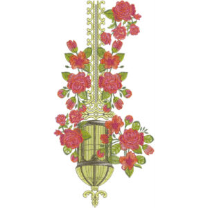 Floral Hanging Neckline Embroidery Design | Elegant Kurti Gala Embroidery Pattern