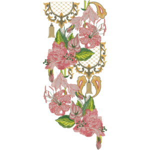 Elegant Floral Side Neckline Embroidery Design | Designer Kurti Gala Pattern