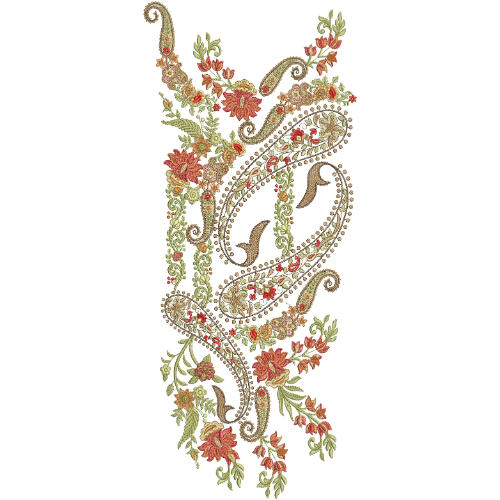 Elegant Floral Side Neckline Embroidery Design | Stylish Kurti Gala Pattern