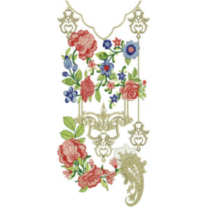 Elegant Multicolor Floral Neckline Embroidery Design | Designer Kurti Gala Pattern