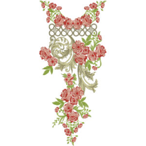 Elegant Red Floral Neckline Embroidery Design | Stylish Kurti Gala Pattern