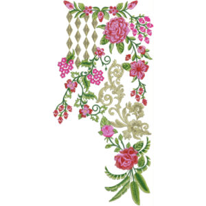 Designer Floral Side Neckline Embroidery Design | Elegant Kurti Gala Pattern