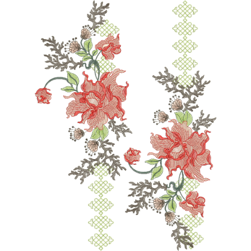 Elegant Floral Neckline Embroidery Design | Vintage Kurti Gala Pattern