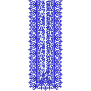 Royal Blue Traditional Neckline Embroidery Design | Classic Kurti Gala Pattern