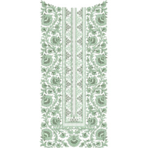 Elegant Green Traditional Neckline Embroidery Design | Classic Kurti Gala Pattern