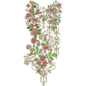 Designer Floral Hanging Neckline Embroidery Design | Elegant Kurti Gala Pattern