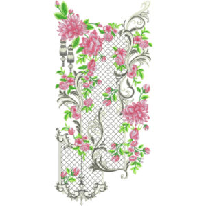 Elegant Pink Floral Side Neckline Embroidery Design | Designer Kurti Gala Pattern