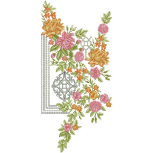 Stylish Floral Neckline Embroidery Design | Elegant Kurti Gala Embroidery Pattern