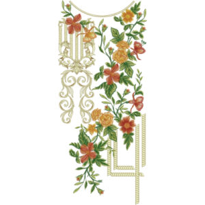 Elegant Floral Neckline Embroidery Design for Kurti | Luxury Designer Gala Pattern