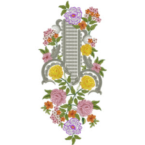 Colorful Floral Neckline Embroidery Design | Elegant Designer Kurti Gala Pattern