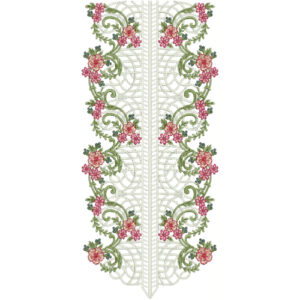 Elegant Floral Neckline Embroidery Panel Design | Symmetrical Kurti Gala Pattern