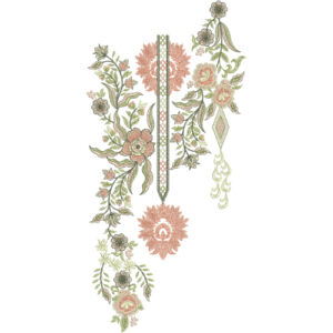 Elegant Vintage Floral Neckline Embroidery Design | Designer Kurti Gala Pattern