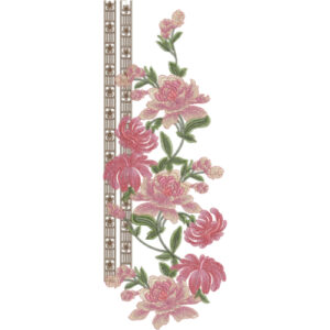 Elegant Pink Floral Neckline Embroidery Design | Designer Kurti Gala Pattern